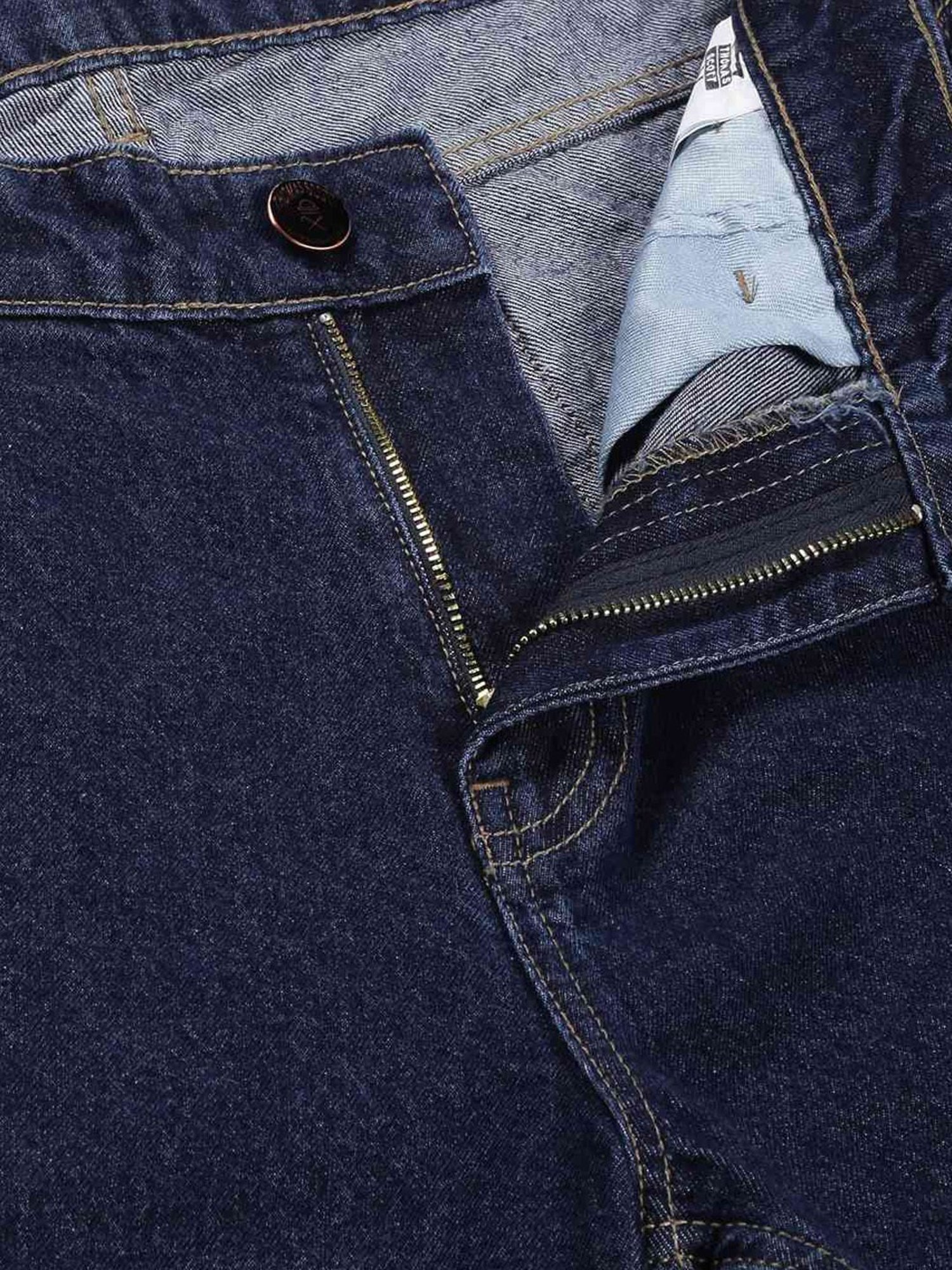 Thomas Scott Mid Blue Cotton Relaxed Fit Cargo Jeans