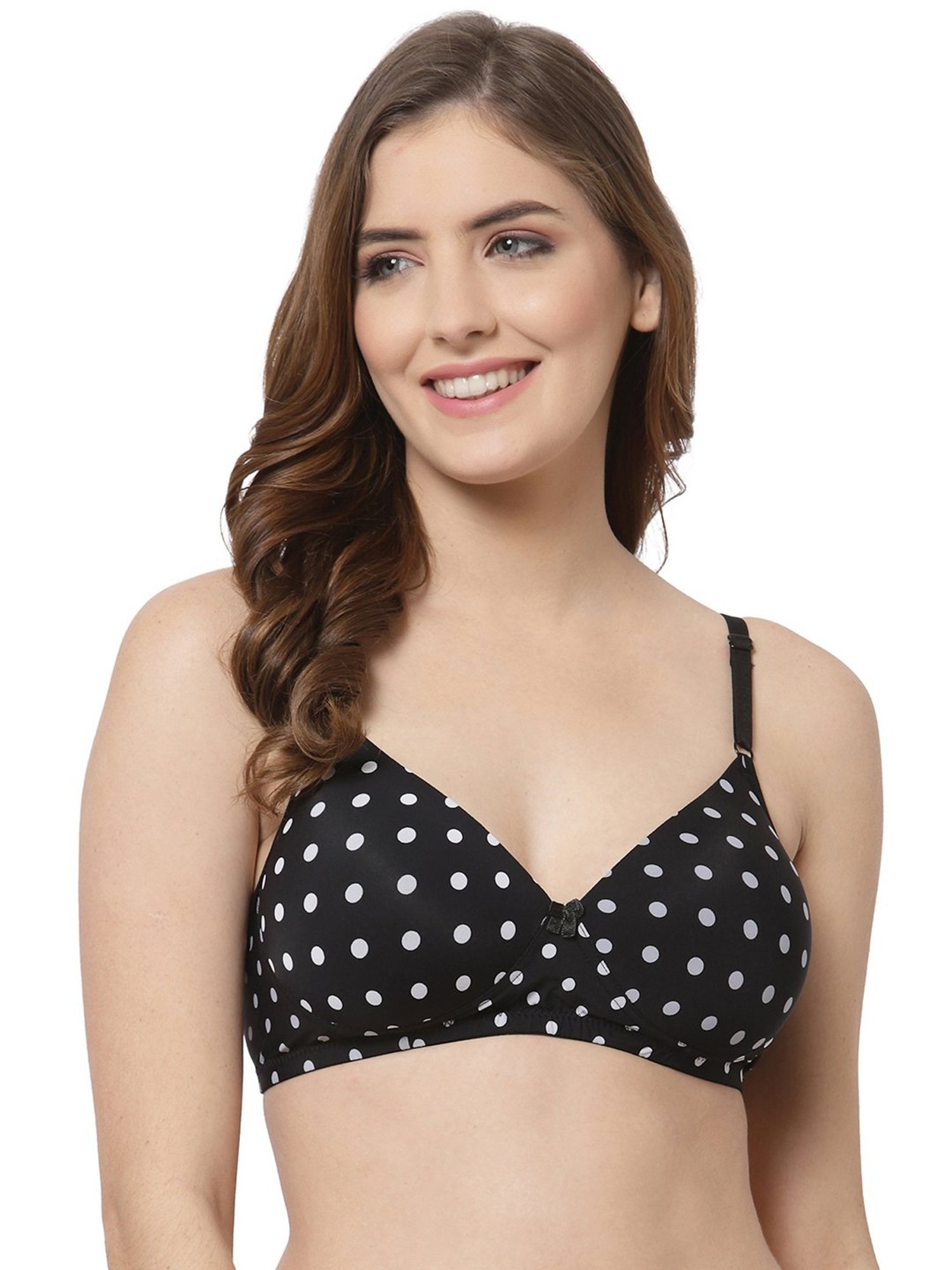 Cukoo Black Printed Full Coverage Padded Everyday Bra