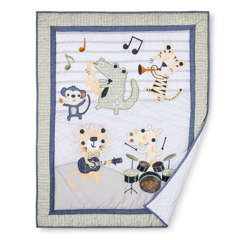 Trend Lab 6 Piece Crib Bedding Set - Safari Rock Band