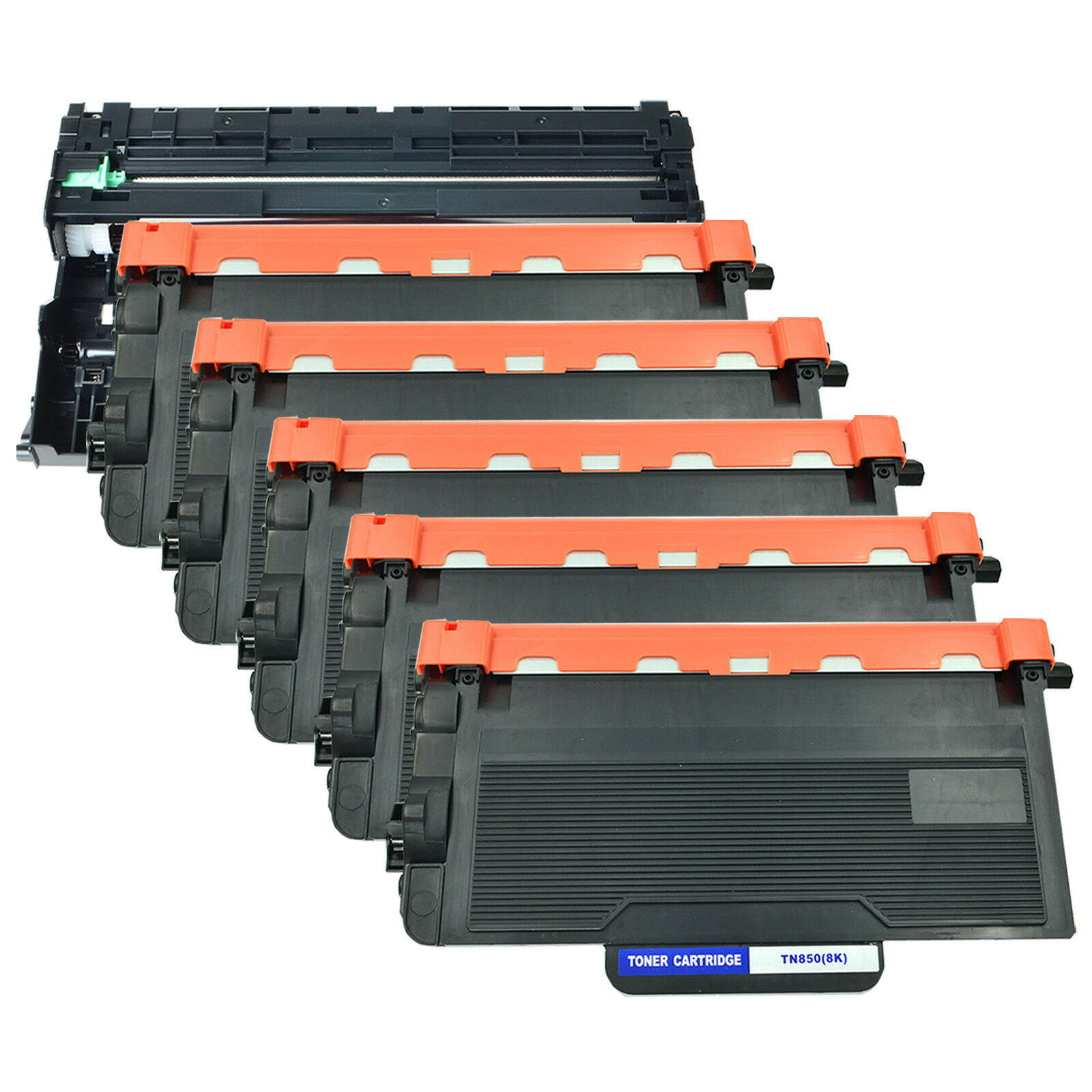 1 PK DR820 Drum + 5 PK  TN850 Toner High Yield for Brother HL-L6200DW MFC-L5800DW