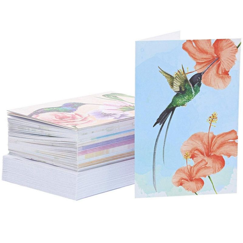 Sustainable Greetings 48-Pack Blank Hummingbird Note Cards with Envelopes, 12 Assorted Designs (4 x 6 in)