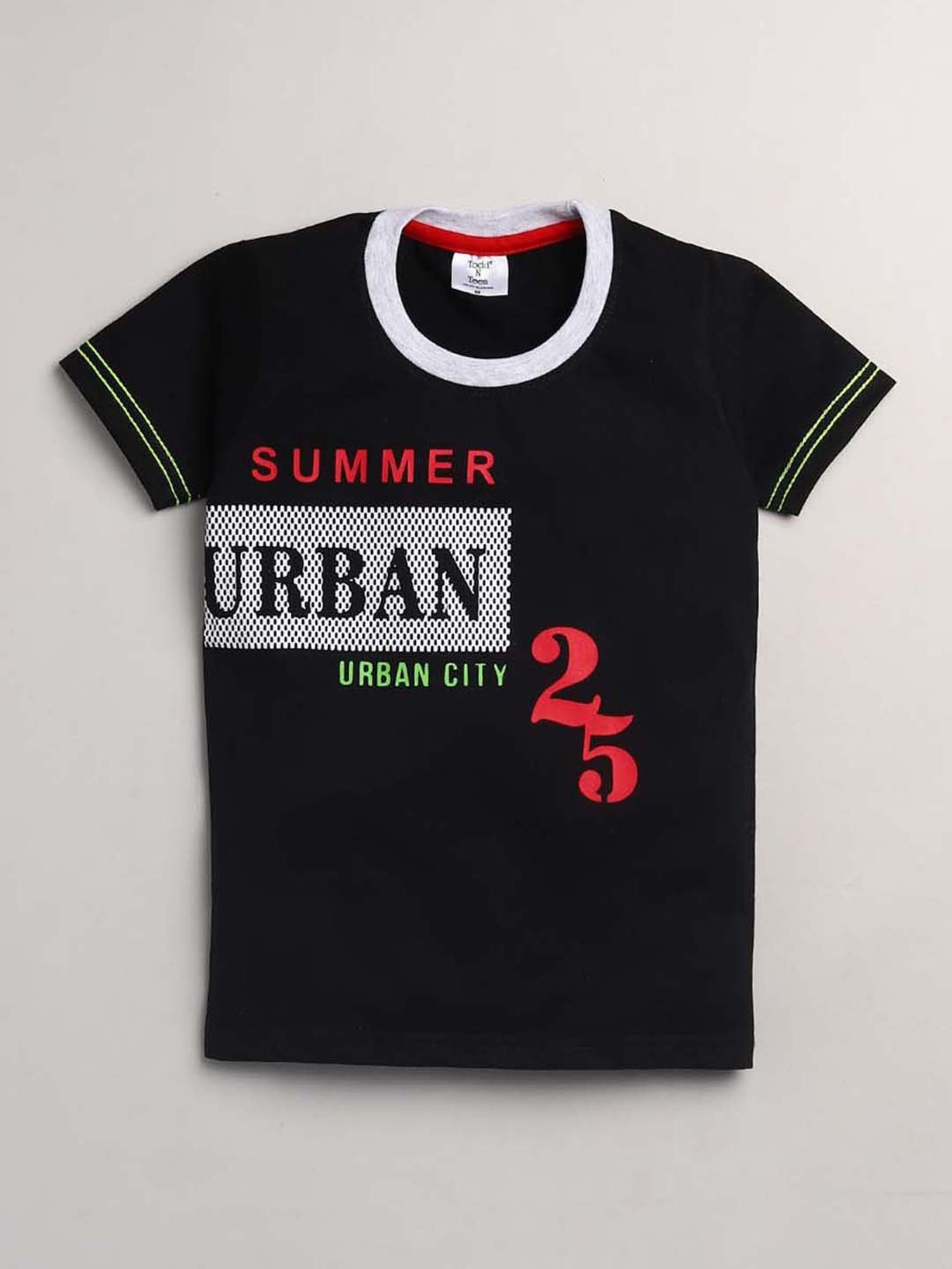 Todd N Teen Kids Black Cotton Printed T-Shirt & Joggers