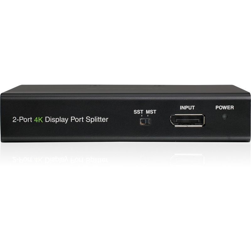 IOGEAR 2-Port DisplayPort 1.2 Graphics Splitter / Multi-Monitor MST Video Hub - 4096 x 2160 - DisplayPort - Metal