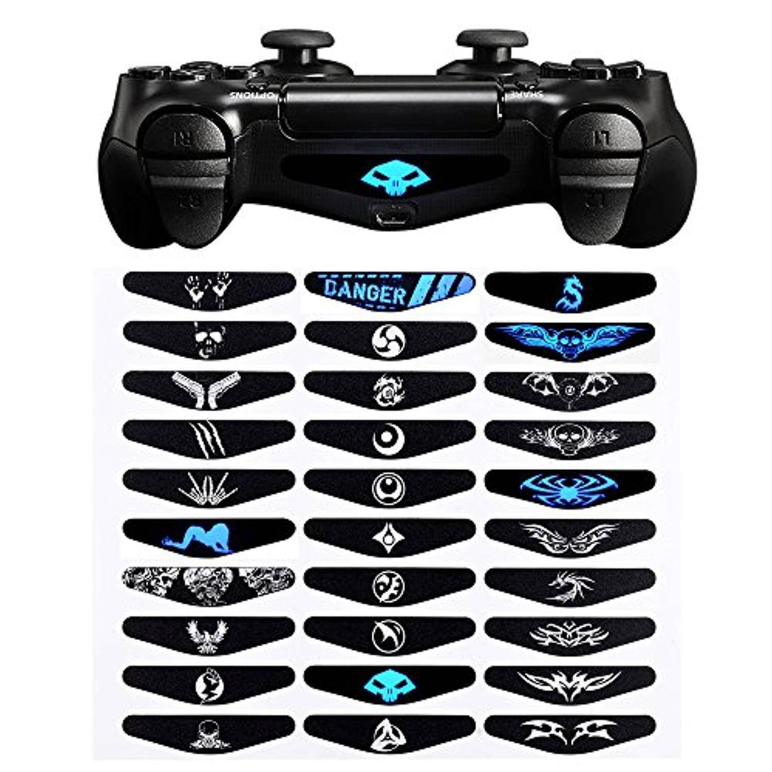 extremerate 30 pcs/set vinyl reuseable lighttight led light bar decals stickers for playstation 4 ps4 ps4 slim ps4 pro remote c