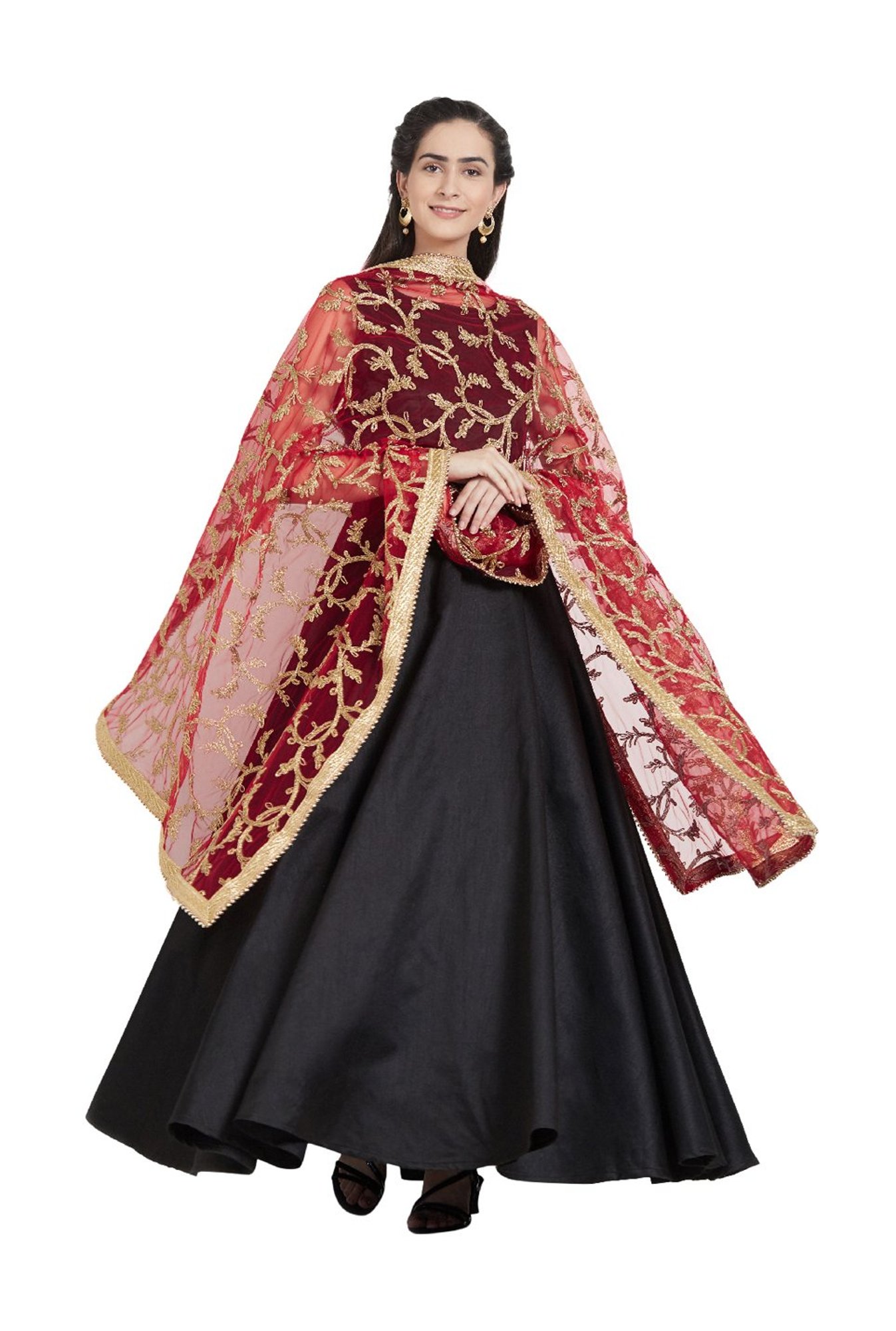 Stylum Red Plain Dupatta