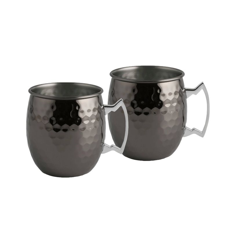 20oz 4pk Stainless Steel Moscow Mule Mugs Black - Cambridge Silversmiths