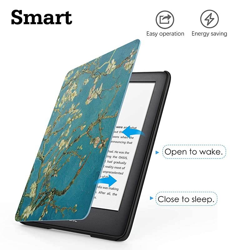 Case Compatible with AllNew K i n d l e 10th Generation 2019 Releases Light Thin Shell Tablet Screen Protector Smart Cover and Case with Auto SleepWake for EReader 2019 Almond Blossom