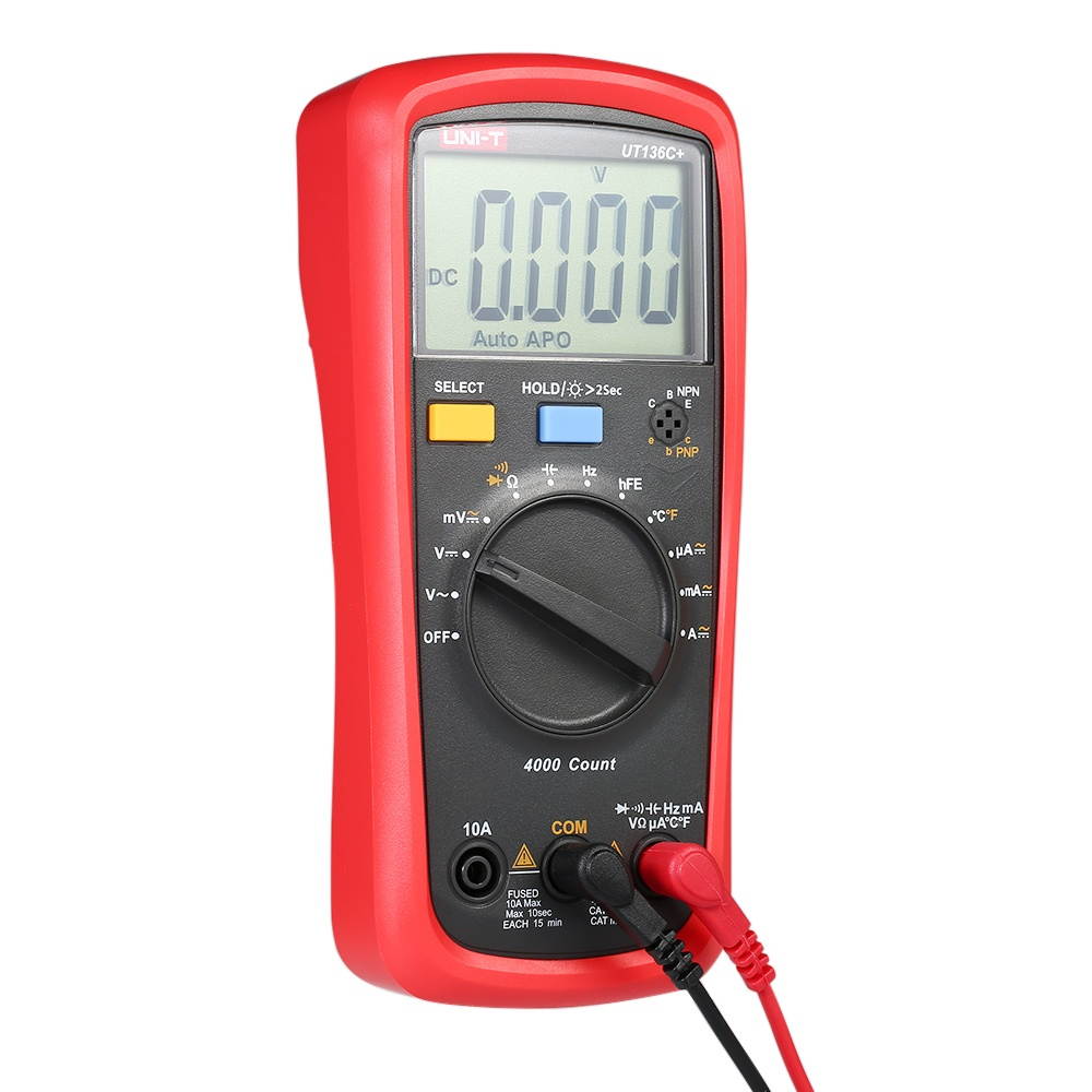 UNI-T UT136C+ LCD Digital Multimeter DC/AC Voltage Current Meter Capacitance Resistance Diode Tester Voltmeter Ammeter