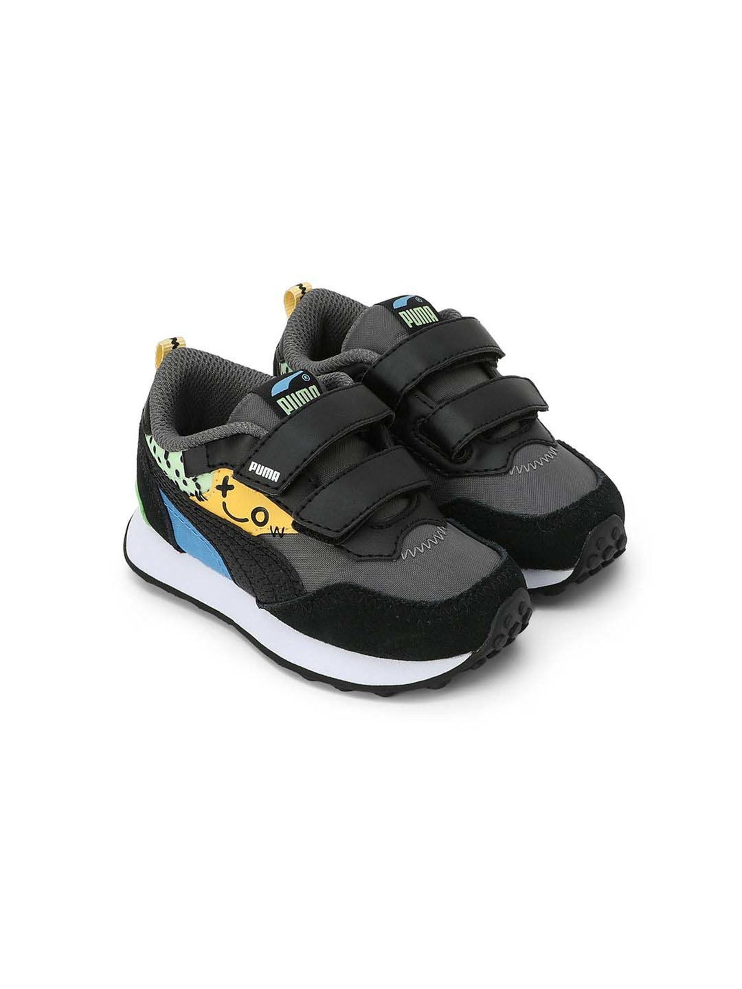 Puma Kids Rider FV Mix Match Grey & Black Casual Sneakers