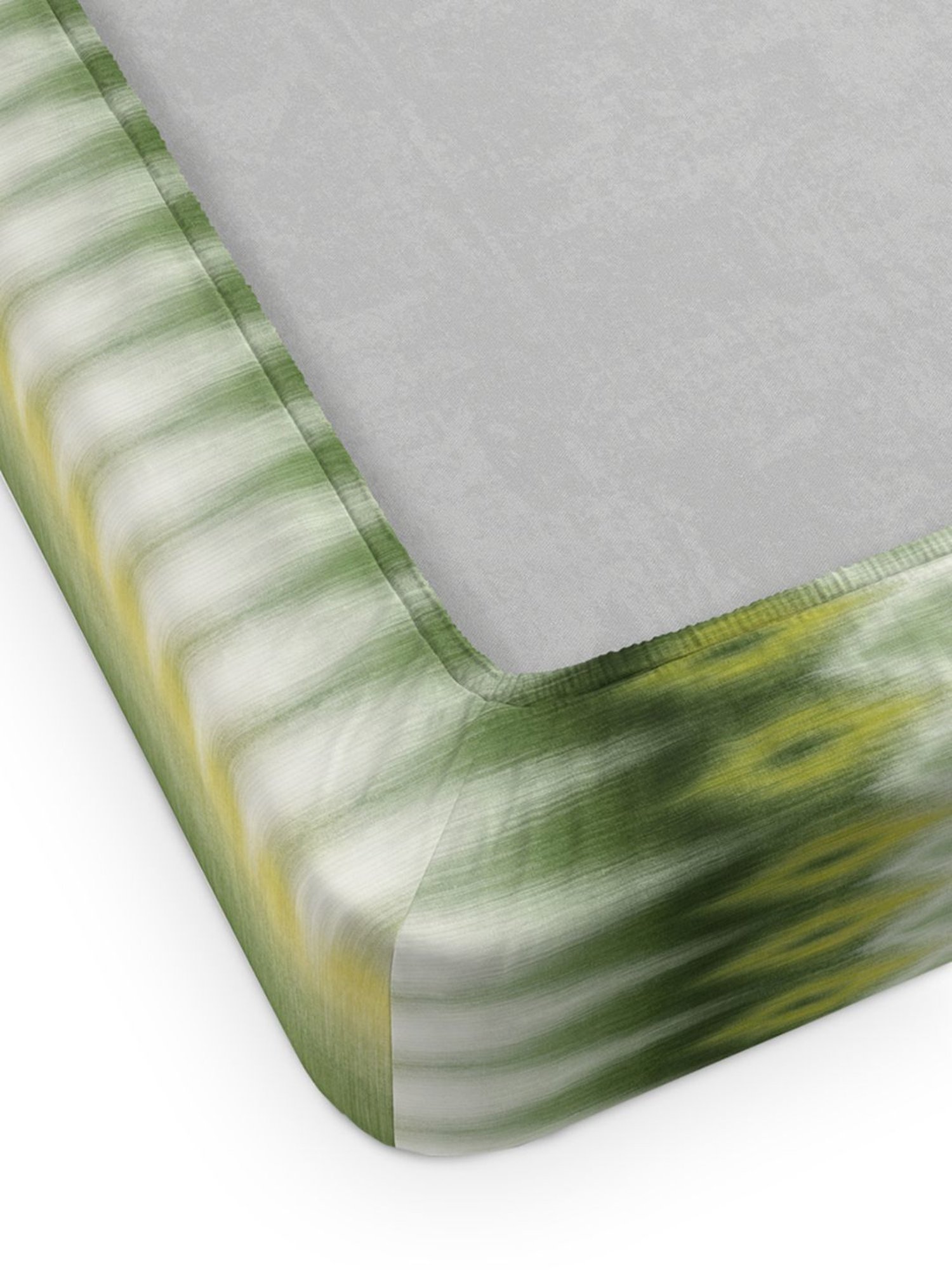 DDecor Ethnic Green 136 TC Cotton King Fitted Bed Sheet With 2 Pillow Covers