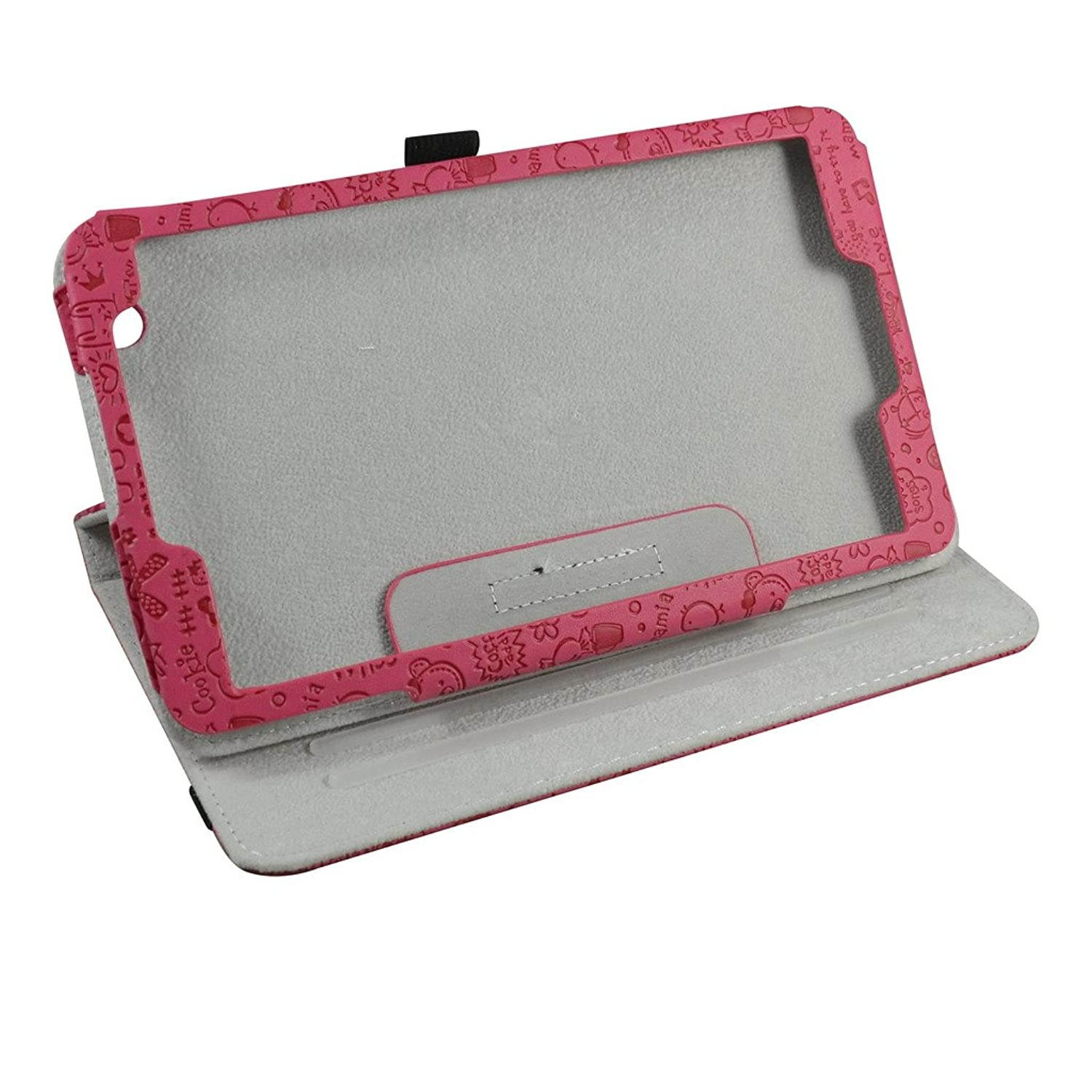 AT&T Trek 2 HD Rotating Case (Model 6461A),Mama Mouth 360 Degree Rotary Stand with Cute Cover for 8" ZTE Trek 2 HD K88 /ZPad 8 K81 Android Tablet,Rose Red