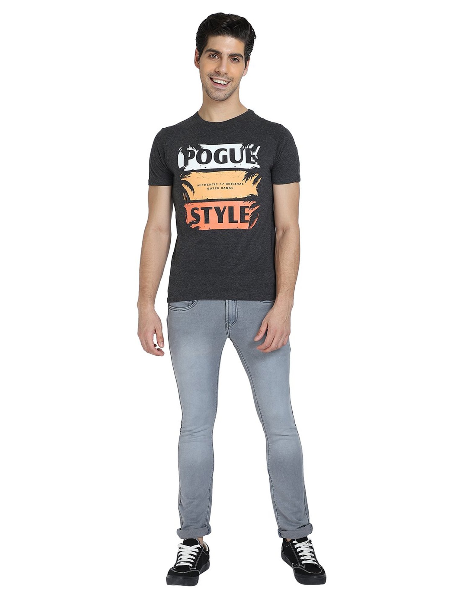 Dyca Coral & Charcoal Crew T-Shirt - Pack of 2