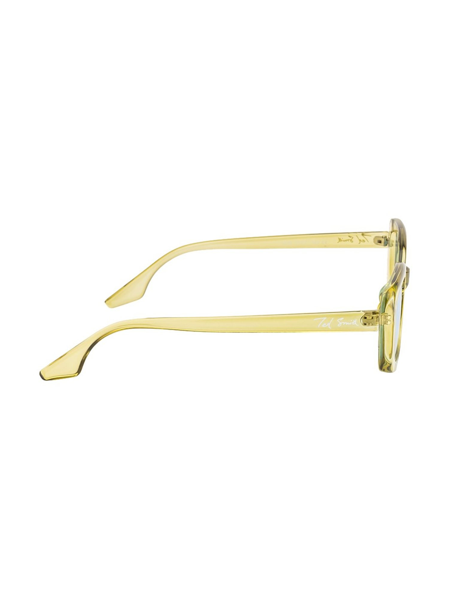 Ted Smith Blue Rectangular Unisex Sunglasses