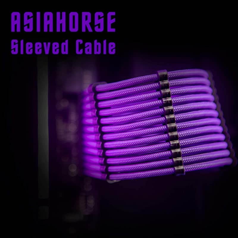 Customization Mod Sleeve Extension Power Supply Cable Kit 18AWG ATXEPS8pin PCIE6pin PCIE Purple
