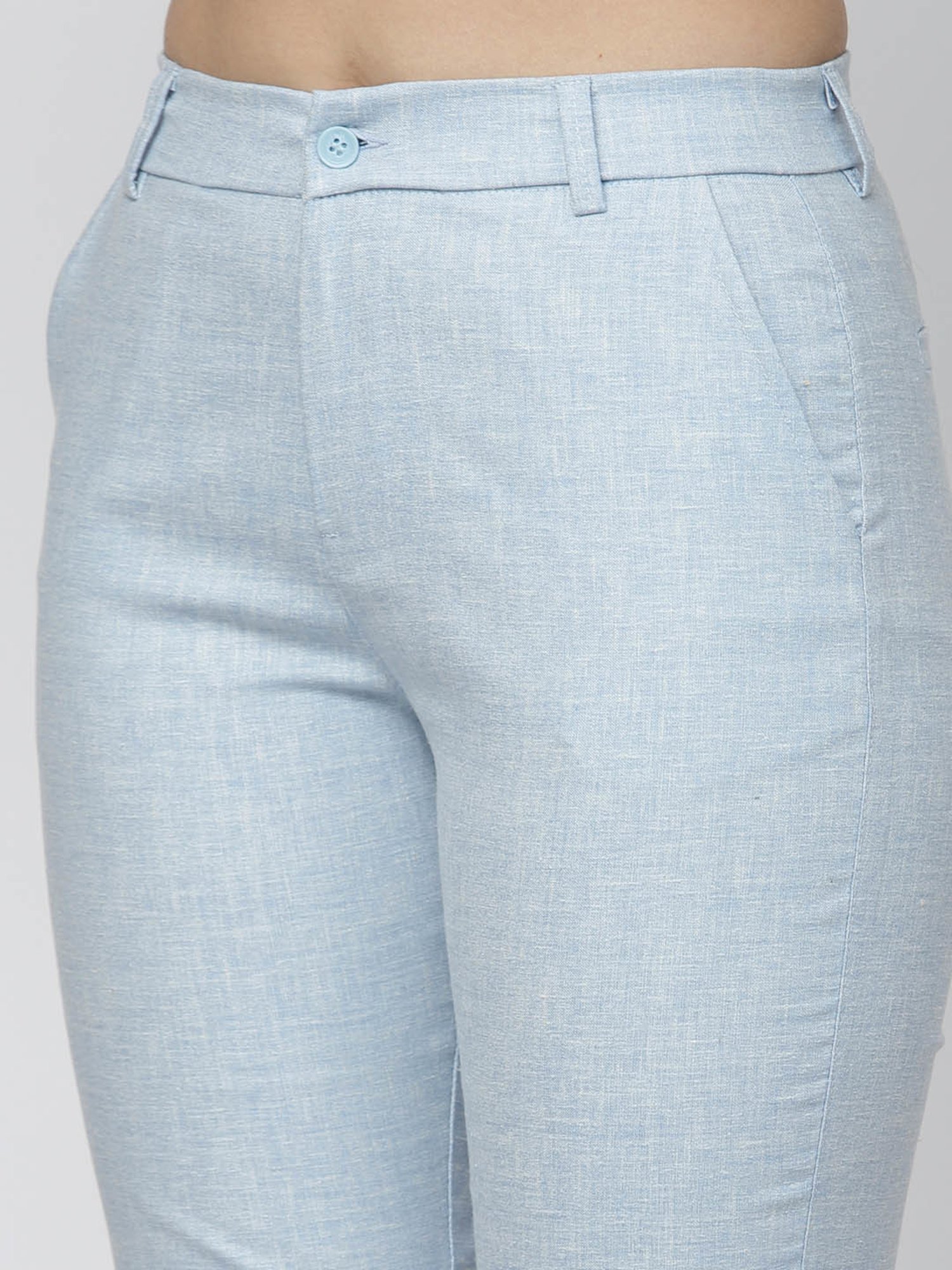 Westwood Sky Blue Relaxed Fit Mid Rise Trousers