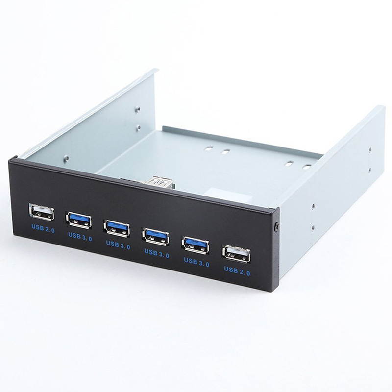 EnLabs FP525U22U34M PC Case 5.25 inch front panel 6 Ports USB Hub,4 Ports USB 3.0 & 2 Ports USB 2.0,2.6ft USB Type A Female to motherboard Adapter Cable