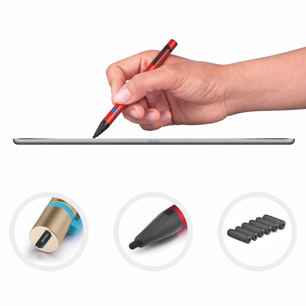 Pen Tips 24 pcs Active Stylus Pen Replacement Rubber Heads 2.0 mm for Iphone Ipad iOS Android for Samsung LG HTC XIAOMI Touch Screen Stylus Capacitive Drawing Pen Cover