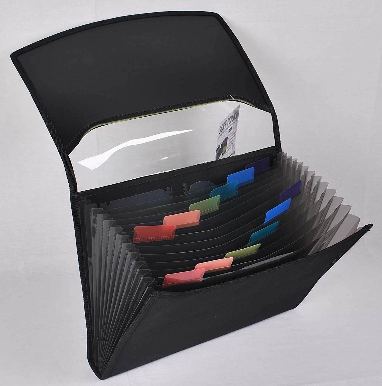 Filexec Soft Touch Padded Canvas Window Expanding File, 13 Pockets, 1 Pack, Hot Pink (46222-3)