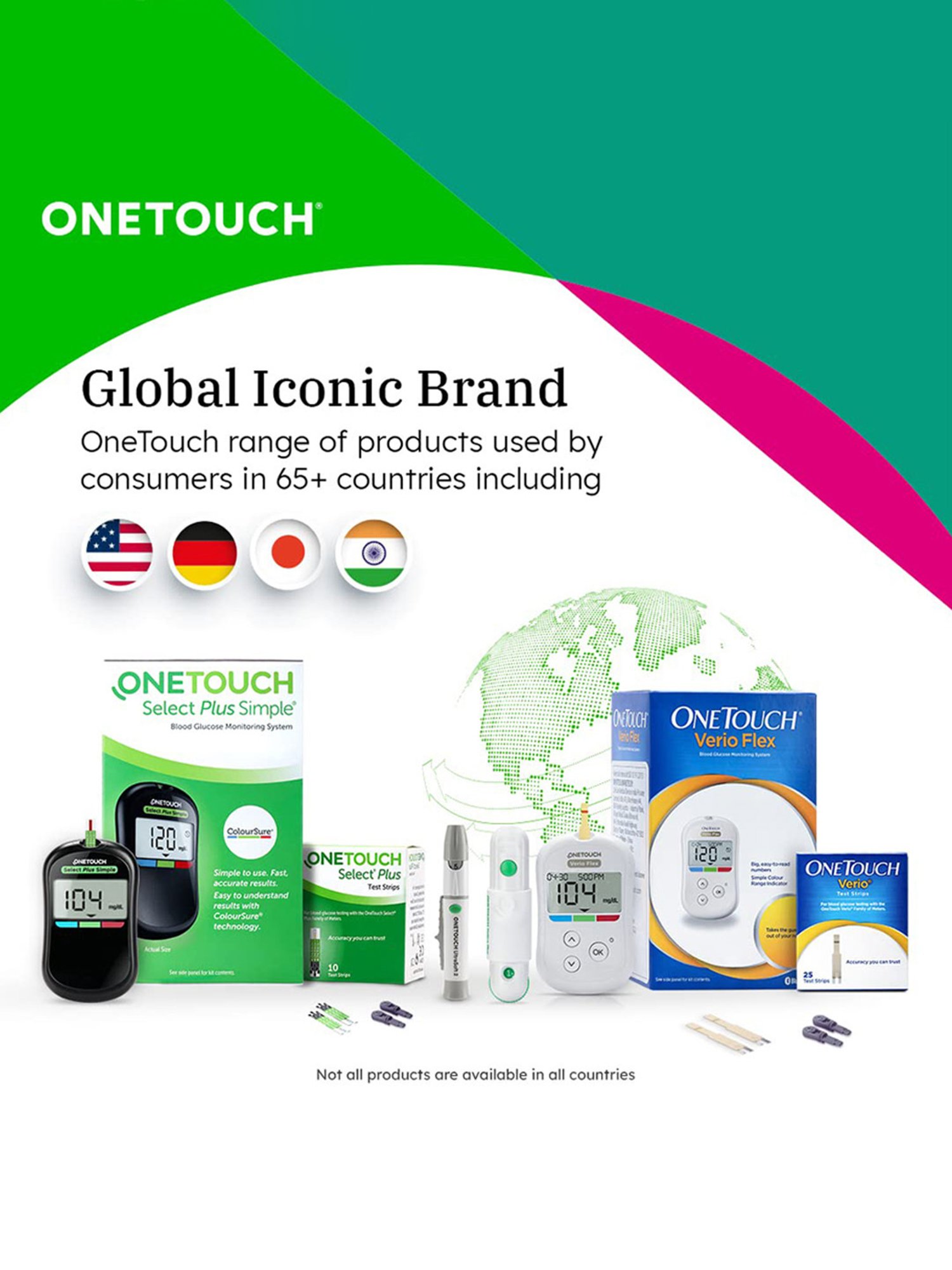 OneTouch Select Plus Simple glucometer combo with 50 Test Strips & 60 Ultrasoft Lancets