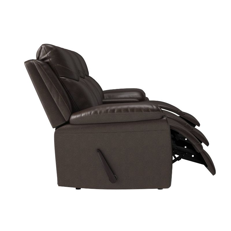 Aaron 3 Seat Wall Hugger Recliner Sofa with 2 Storage Consoles and USB Port Renu Leather Coffee Brown - ProLounger