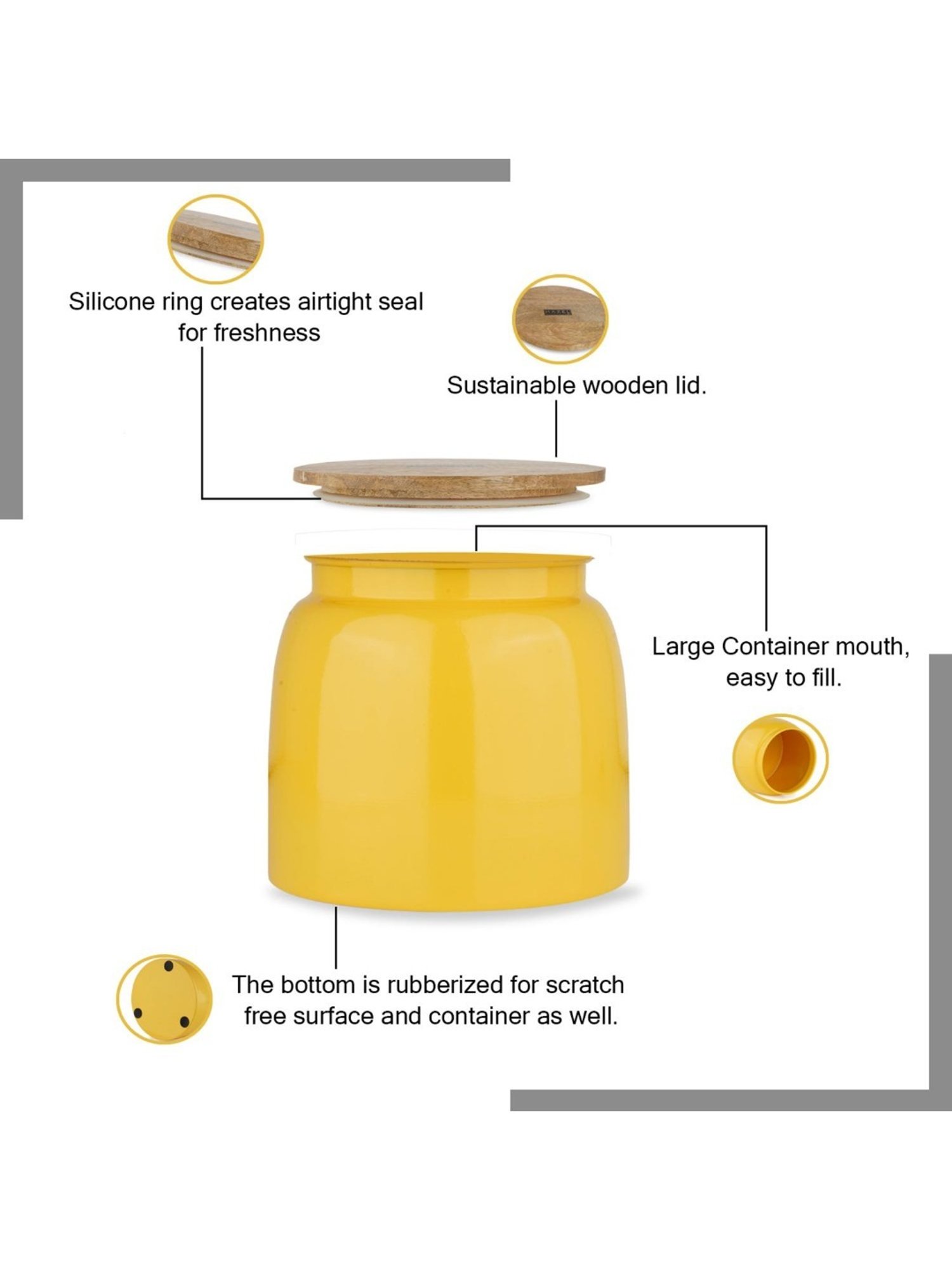 HAZEL Yellow & White Galvanized metal Storage Container with Lid - Set of 2