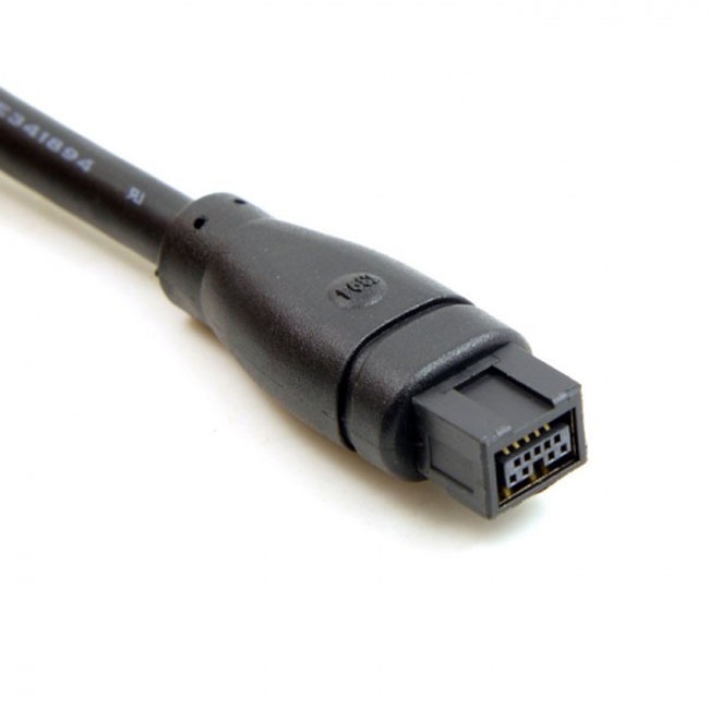Jimier 9 PIN / 6 PIN BETA FireWire 800 - FireWire 400 9-6 Cable IEEE 1394B 1.8m Black FW-018 CA-018-1.8M