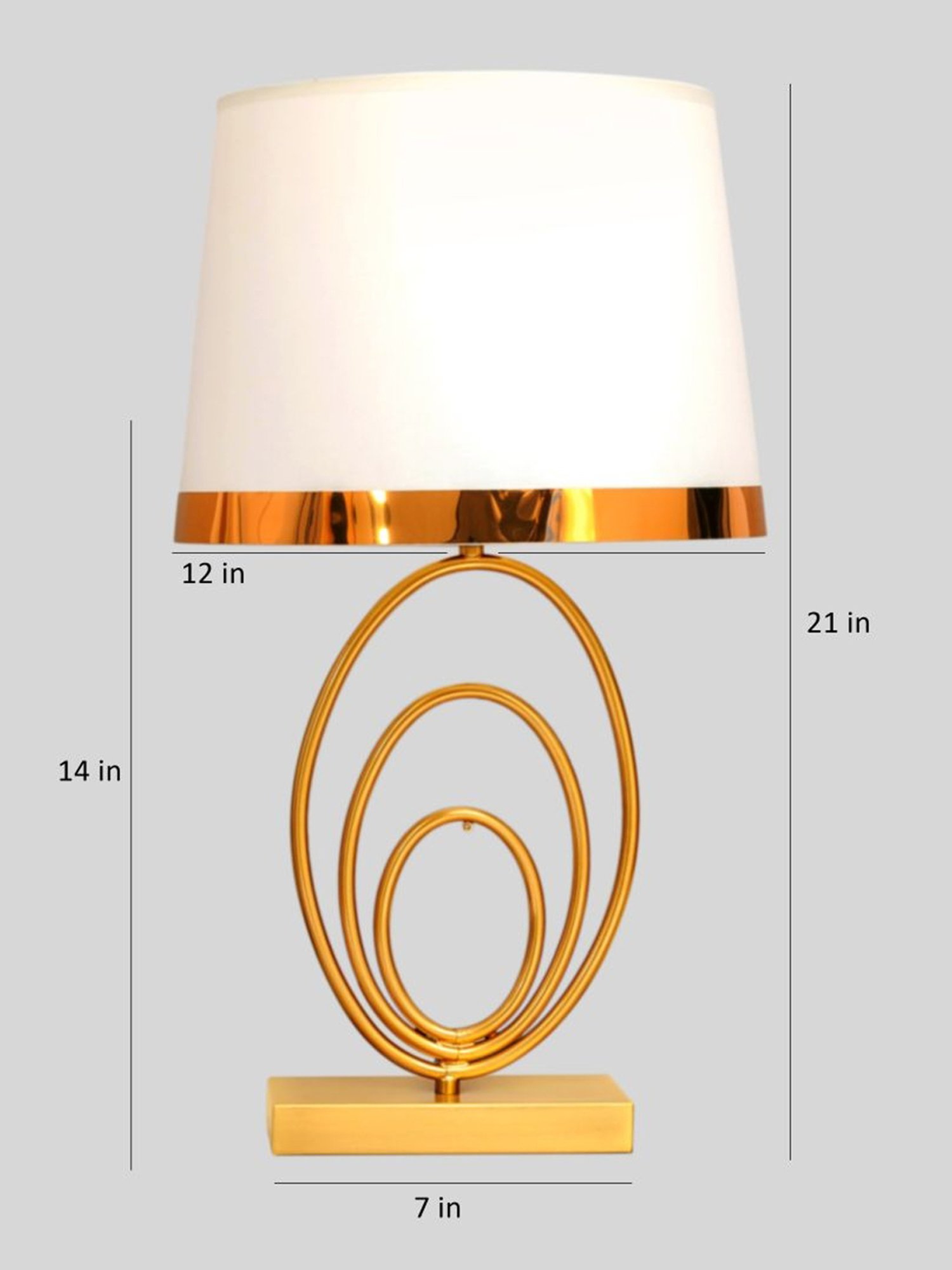 Kapoor Lamp Shades Brass & White Metal Fenerty Ultra Luxe Glam Table Lamp