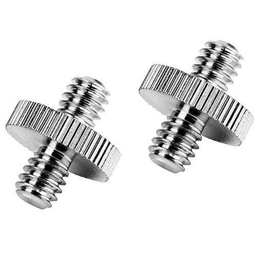 (2 PACK) AccessoryBasics Standard Tripod 1/4"-20 Male to 1/4"-20 Male Threaded Tripod Screw Adapter Mounting Thread Camera Screw Adapter Converter1/4-20 to 1/4-20