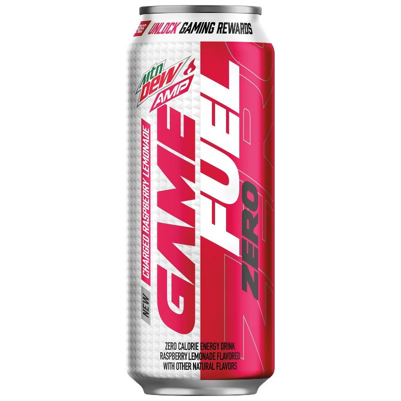 Mountain Dew AMP Game Fuel ZERO Raspberry Lemonade - 16 fl oz Can