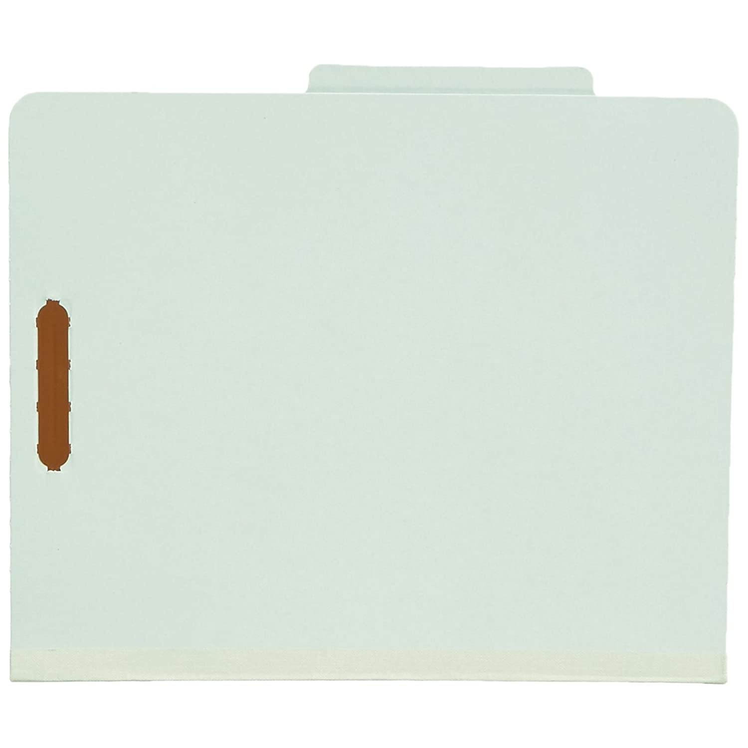 AmazonBasics Pressboard Classification File Folder with Fasteners, 2 Dividers, 2 Inch Expansion, Letter Size, Gray/Green, 10-Pack