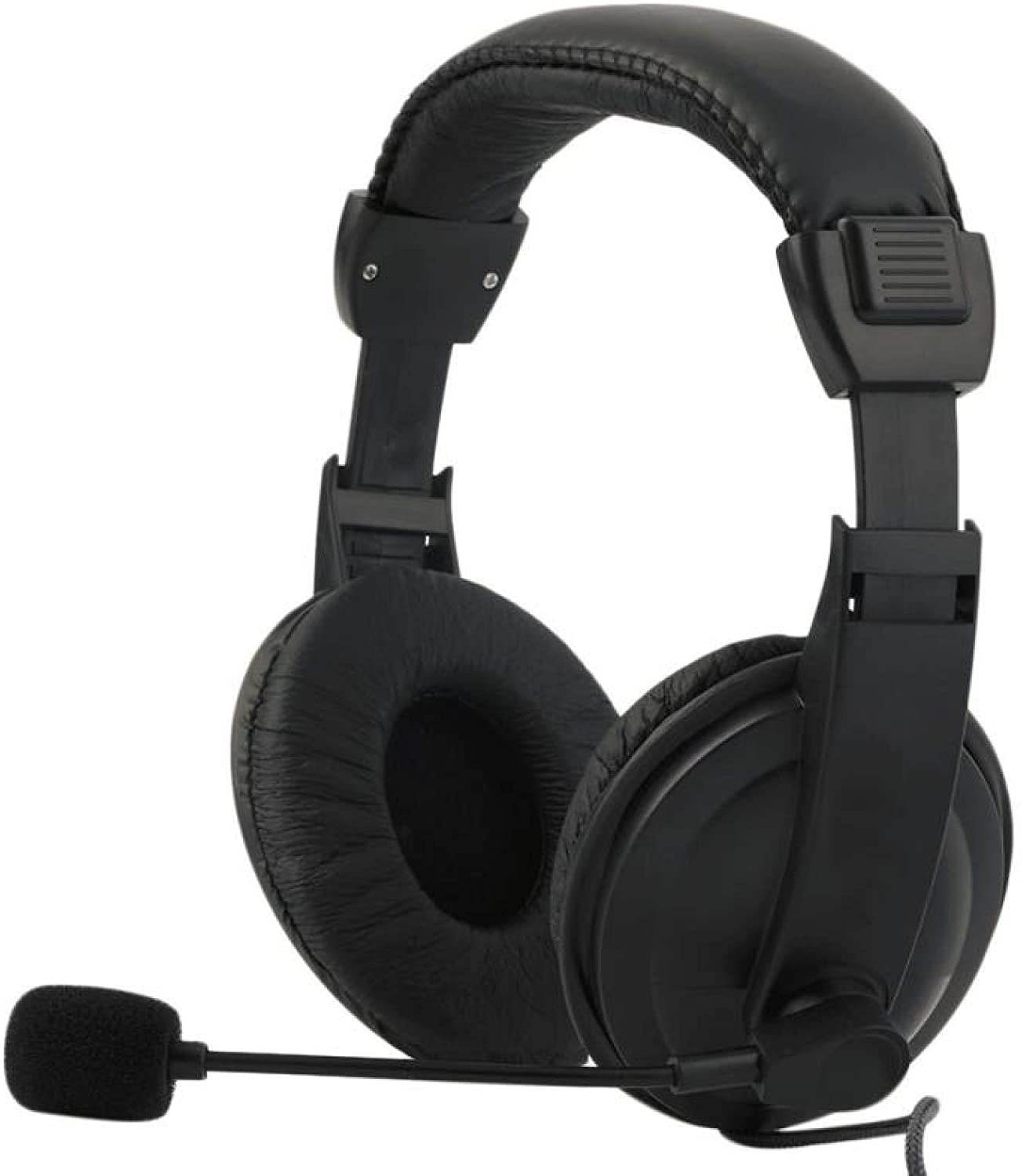 New Wired Headphones Business Bass Stereo Headset Gaming Earphones with Microphone for PC Laptop Mobile Phone Mp3 Meeting Black