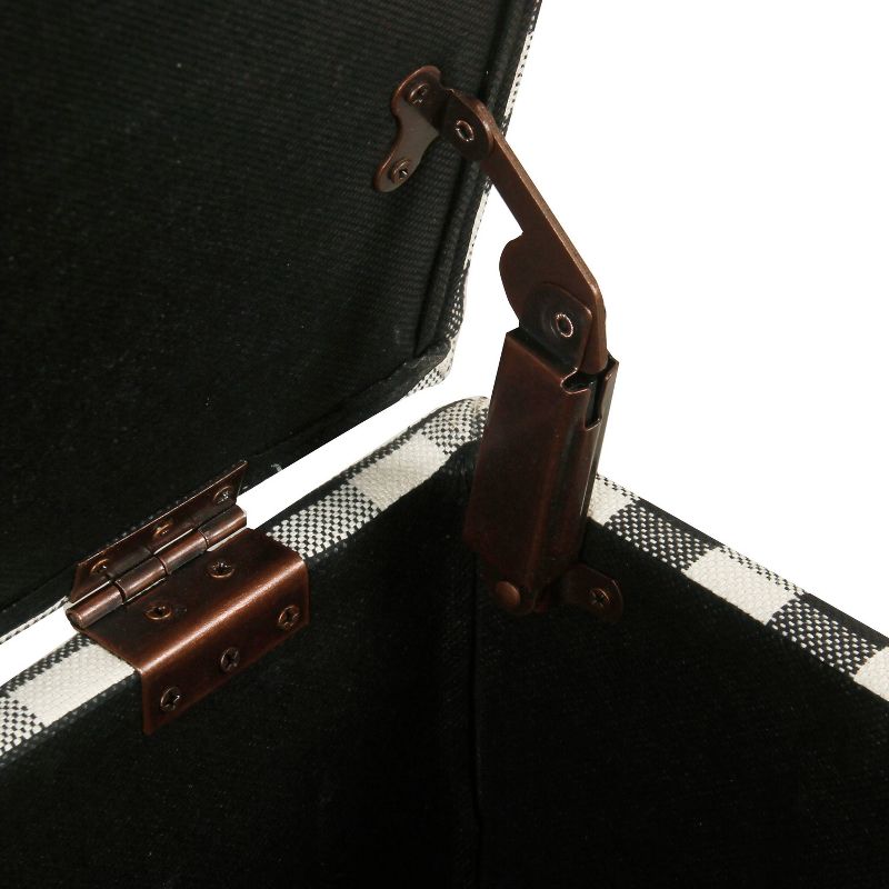 Storage Bench Black Plaid - HomePop