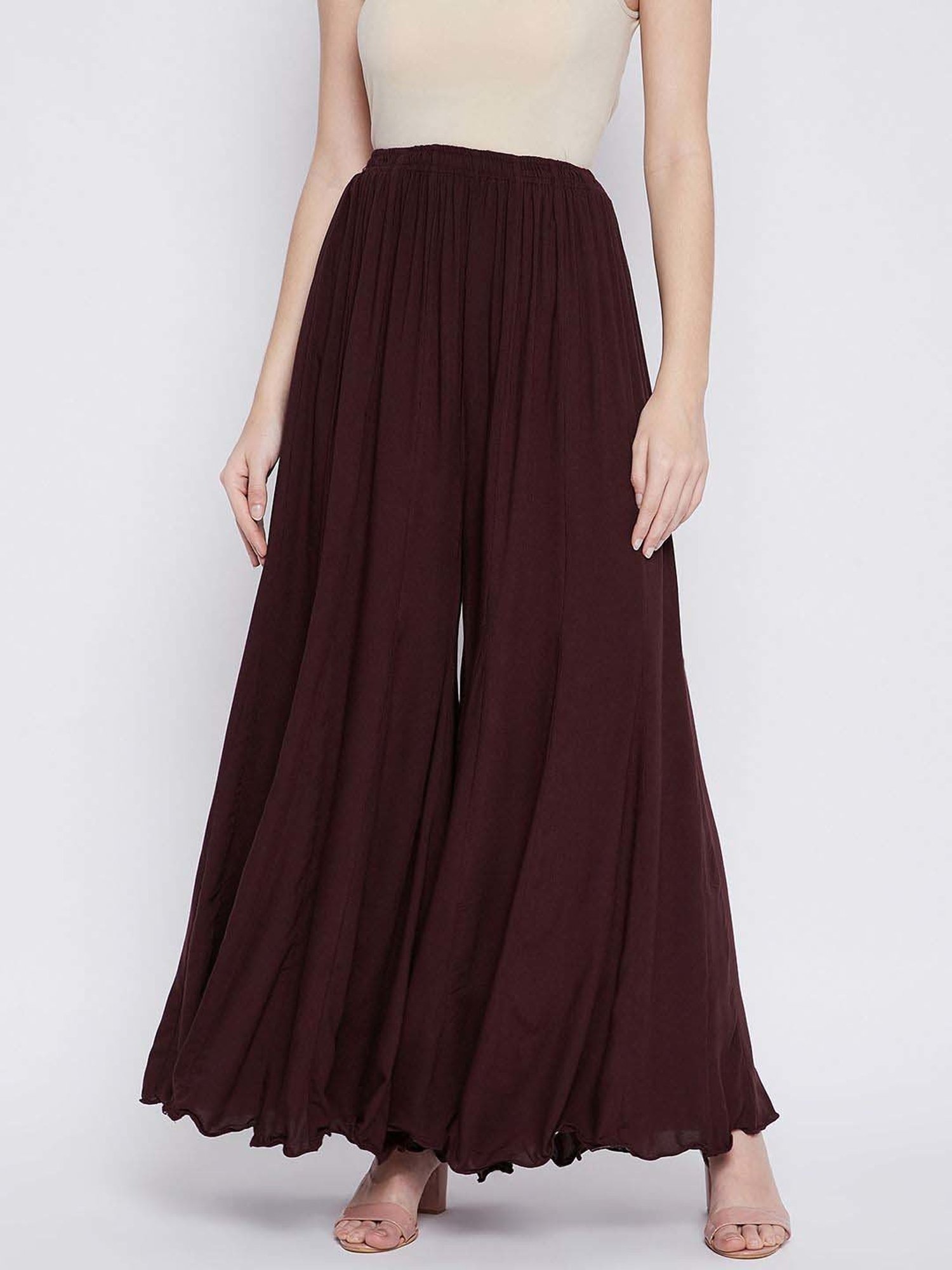 Castle Coffee Brown Regular Fit Palazzos