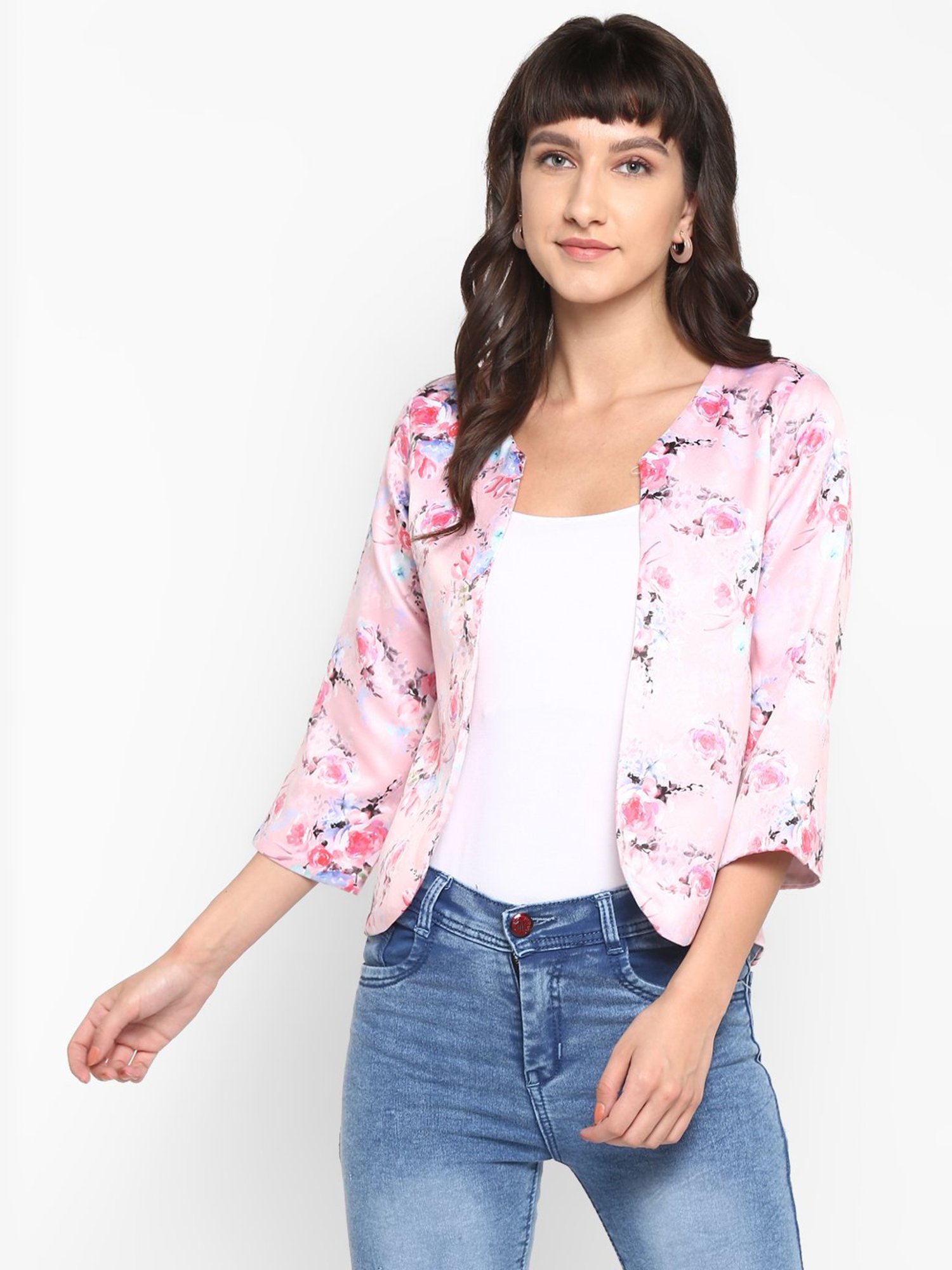 Hangup Pink Printed Shrug