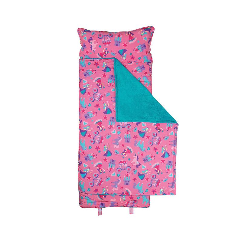 Stephen Joseph Kids SJ770204 All Over Print Nap Mat with Built In Blanket, Pillow, Over Shoulder Carrying Straps, and Princess/Castle Design, Pink