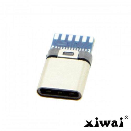 Xiwai 5set DIY 24pin Type C USB-C Male Plug Connector SMT type with 3.5mm SR and Housing Cover