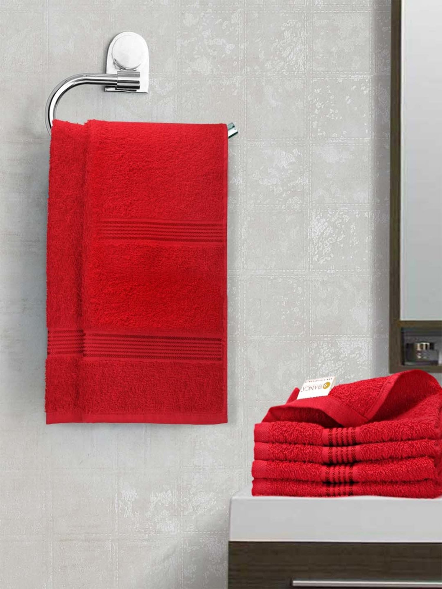 Bianca D`ross Red Cotton 380 GSM Super Absorbent Towel Set