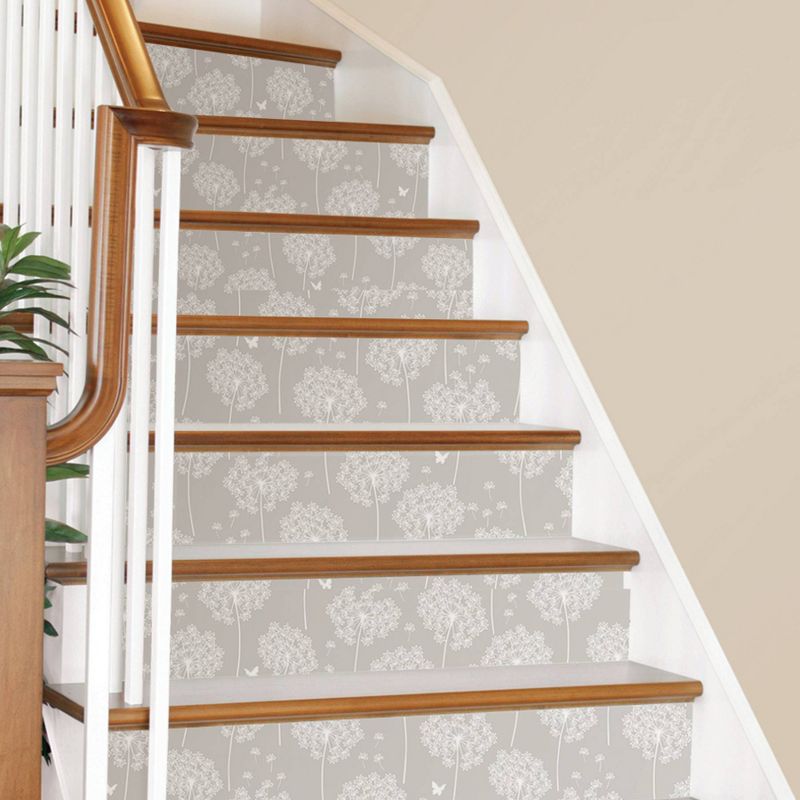 NuWallpaper Dandelion Peel & Stick Wallpaper Gray