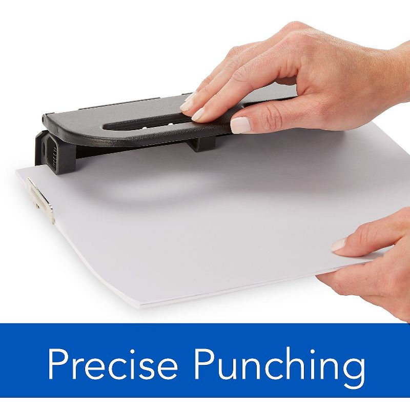 Swingline 24-Sheet Easy Touch Two-to-Seven-Hole Precision-Pin Punch 9/32" Holes Black 74150