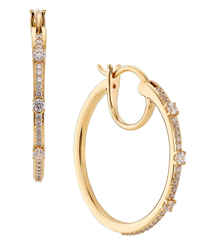AJOA by Nadri Danya Pave Hoop Earrings