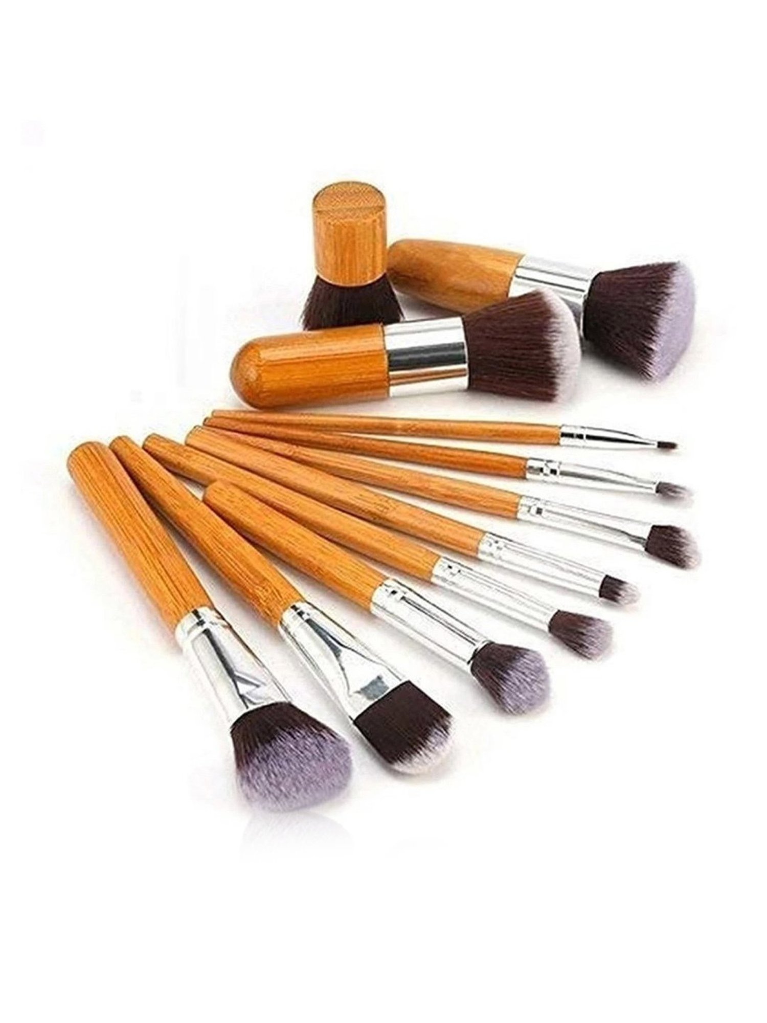 Bronson Professional Bamboo Makeup Brush Set - 11 Pcs