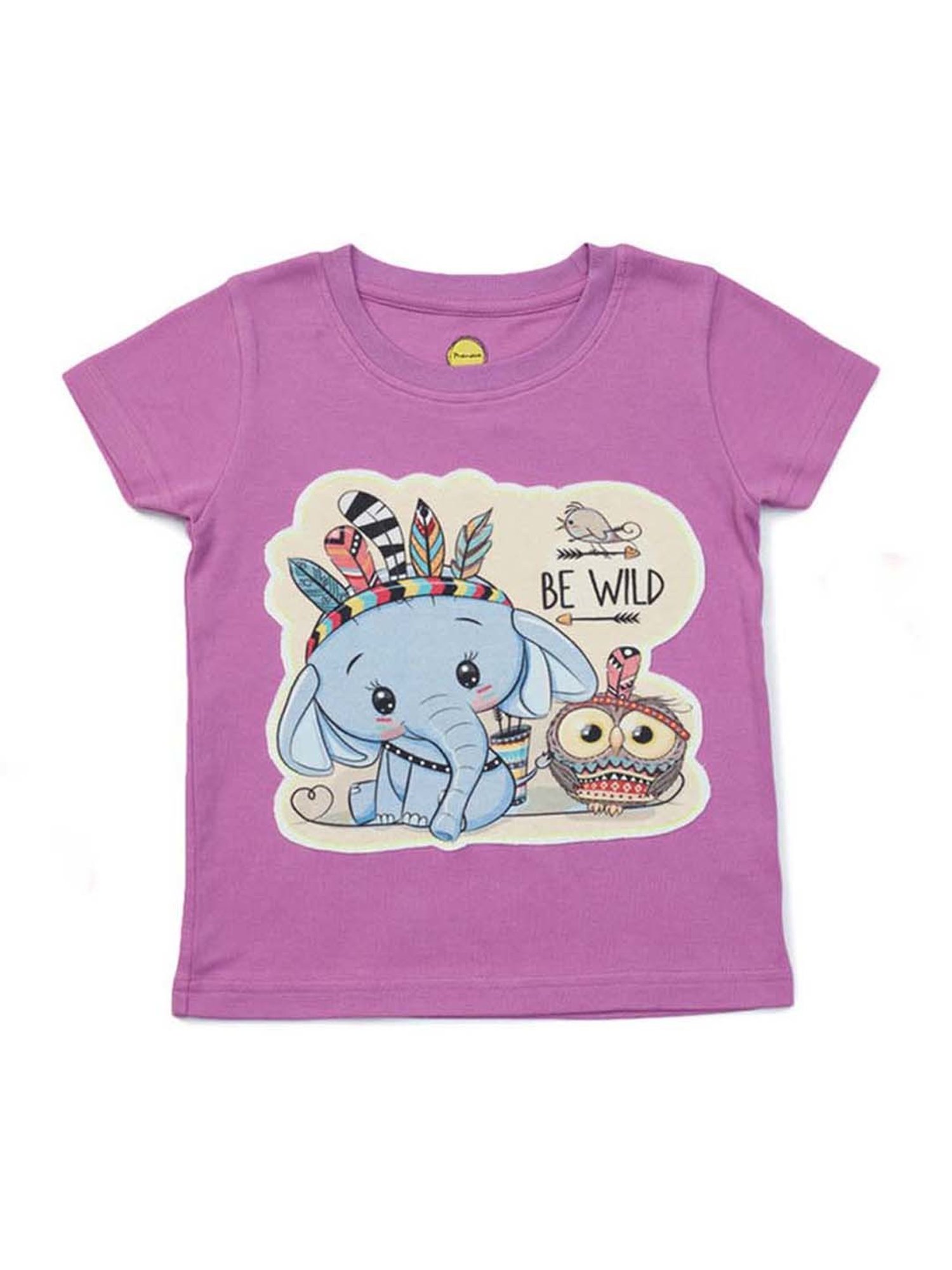 Pranava Kids Purple & White Printed Top (Pack of 2)