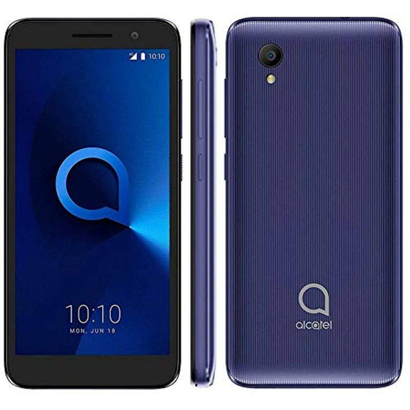 Alcatel 1 (16GB) 5.0" Full View Display, Removable Battery, FM Radio, Dual SIM GSM Unlocked US  and  Global 4G LTE International Version 5033E (Bluish Black) (5033E)