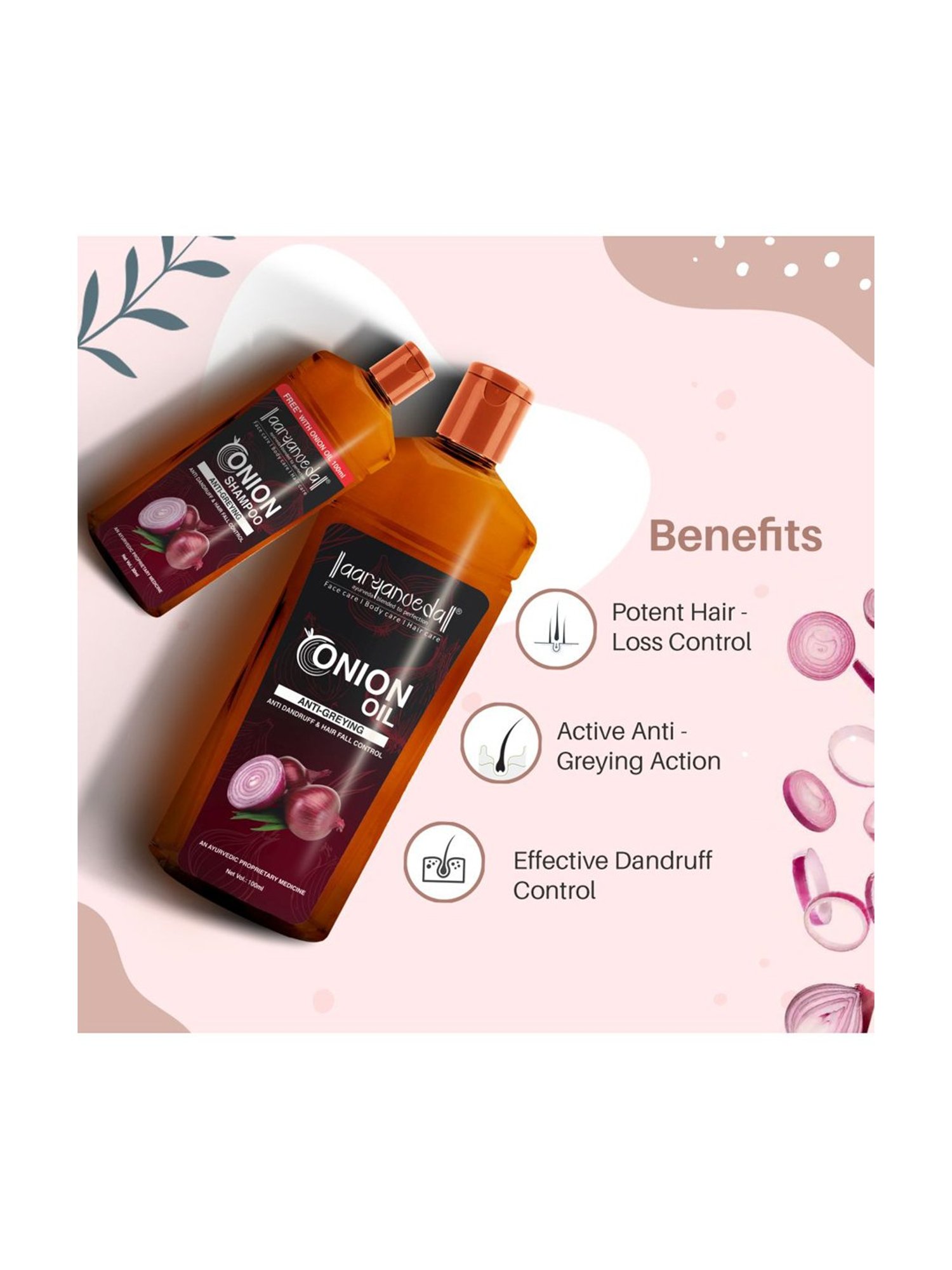 Aryanveda Onion Oil & Shampoo Combo Pack