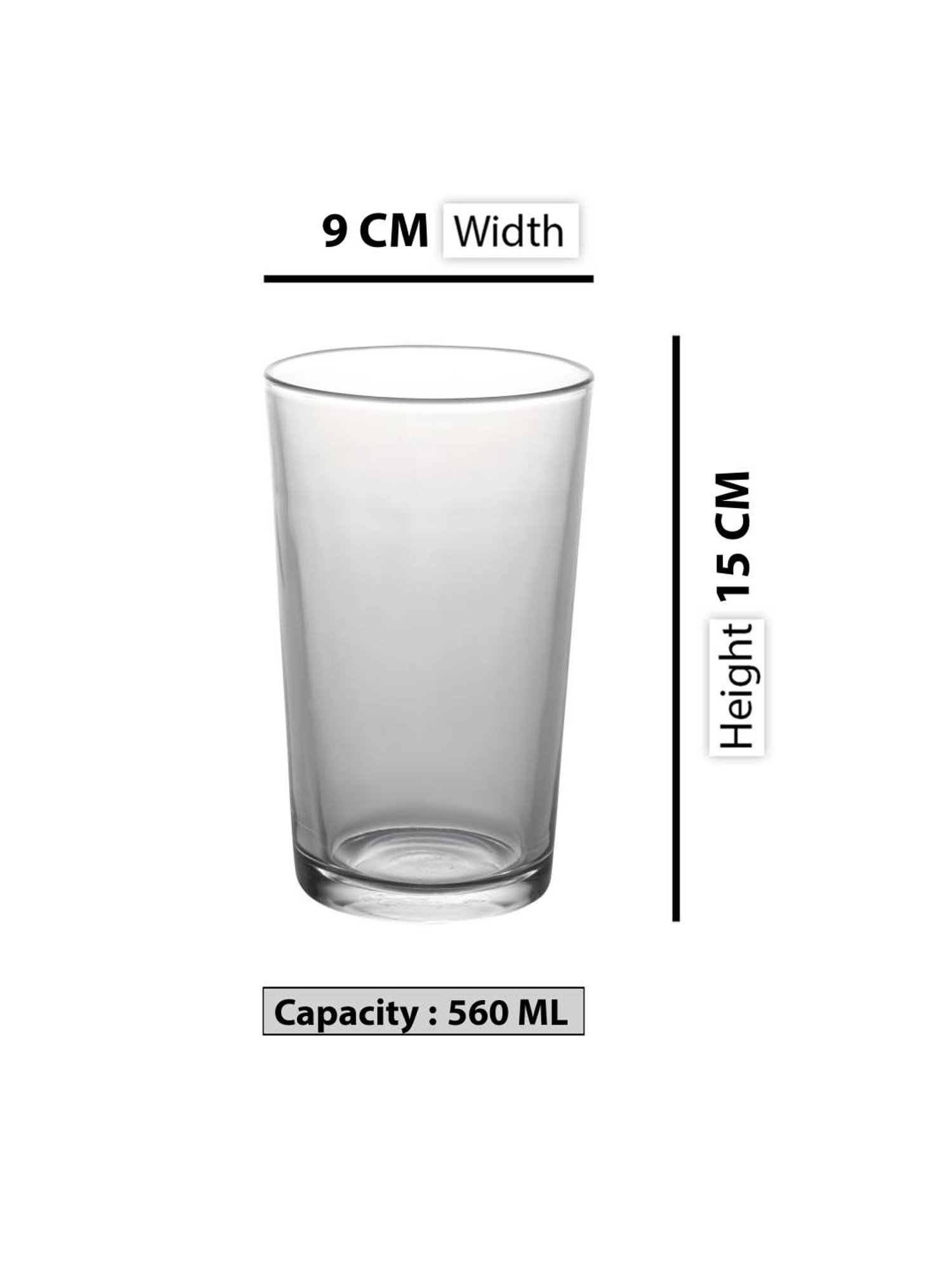 Duralex 'Unie' Transparent Glass 26.5 cm Tumbler (0.56 L) - Set of 3