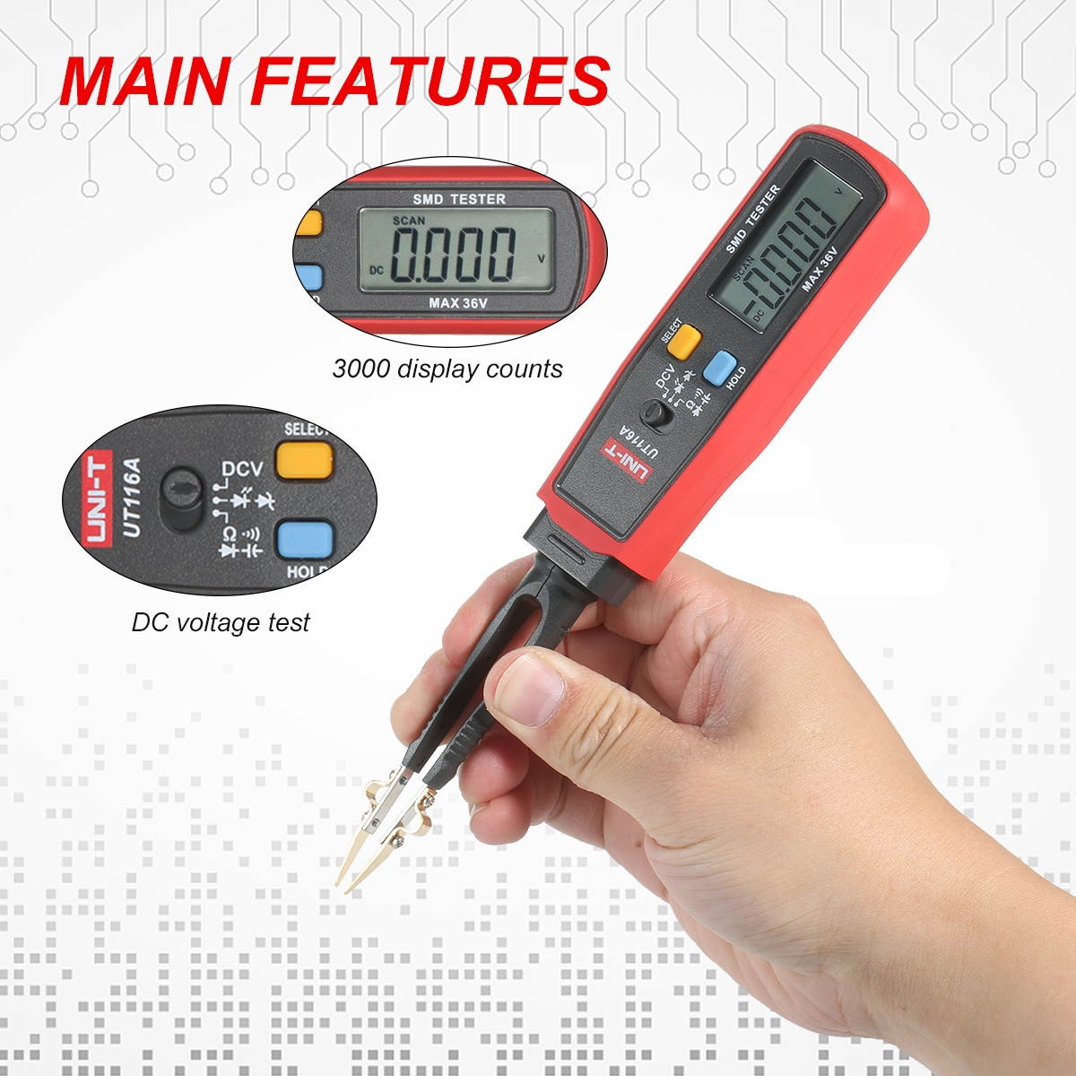 HoldPeak HP-990B Auto Range SMD Meter Resistor Capacitor Diode/Continuity/Battery Tester 4000Counts with Relative Mode
