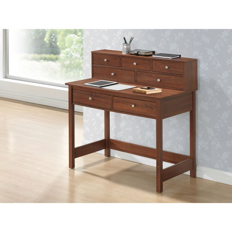 Elegant Desk with Storage Oak - Techni Mobili