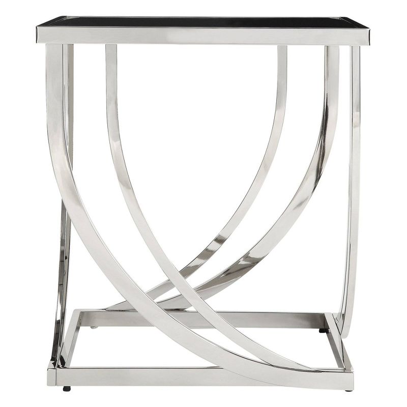Tyron Steel Arch Curved Sculptural End Table Black - Inspire Q