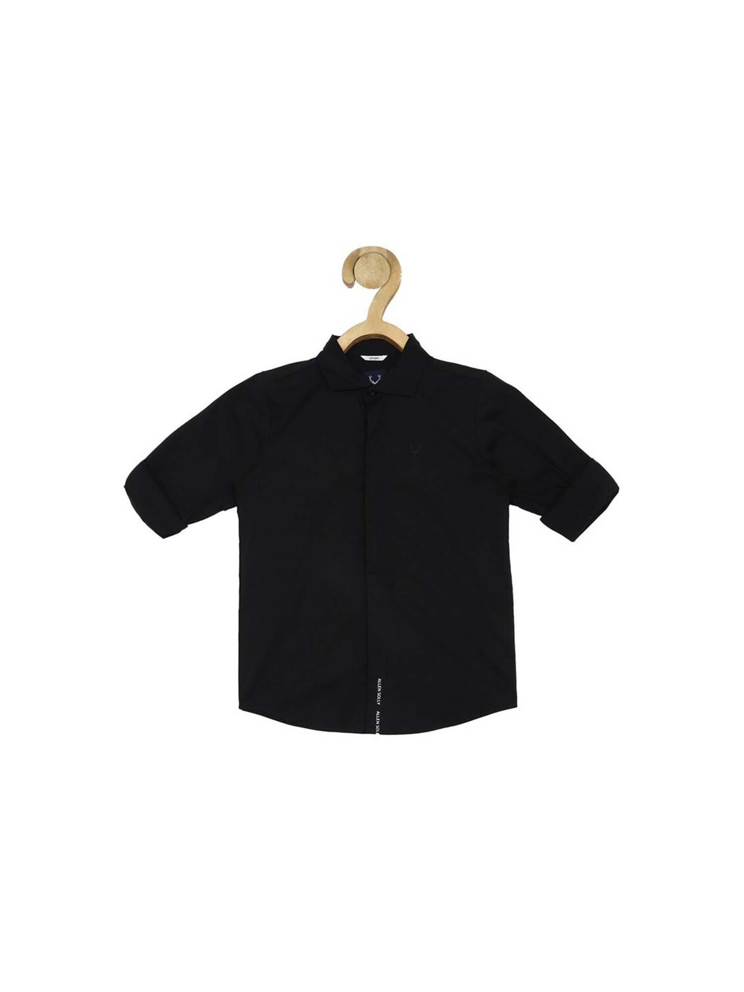 Allen Solly Junior Black Solid Full Sleeves Shirt