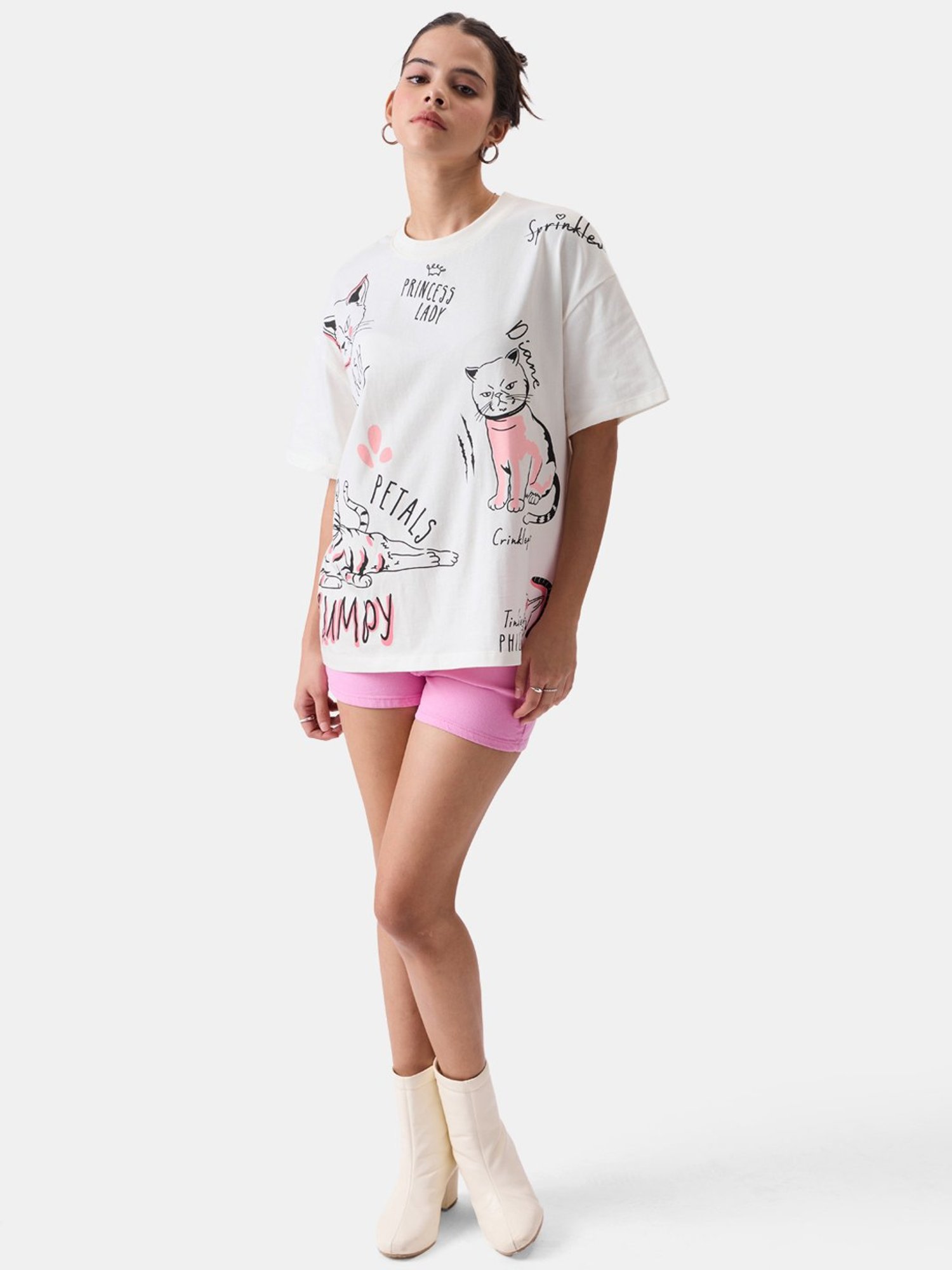 The Souled Store White Cotton Printed T-Shirt